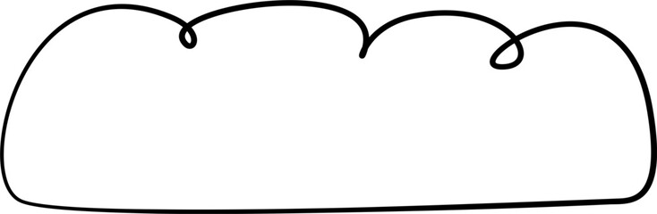 Hand drawn swirl line speech ballon. Swirl border, abstract ornament.