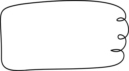 Hand drawn swirl line speech ballon. Swirl border, abstract ornament.