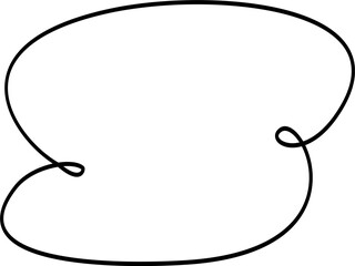 Hand drawn swirl line speech ballon. Swirl border, abstract ornament.