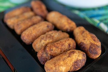 Crispy and juicy Portuguese codfish cake