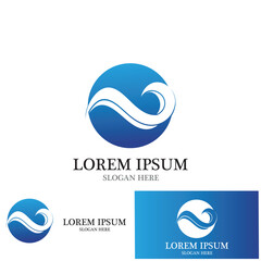 water wave icon vector illustration template design