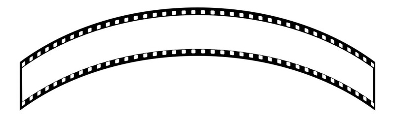 Arch Shape Blank Film Strip, videography elements, cinema reel. Filmstrip without frames representing photography and film concepts isolated transparent background