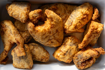 Delicious breaded and fried fish served in a seafood portion