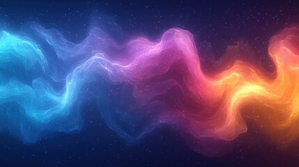 Colorful Abstract Smoke Waves Flowing in Cosmic Space Background