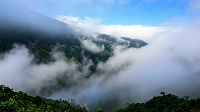 Misty Mountain Valley: A Breathtaking View