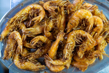 Delicious shrimp fried in garlic and oil