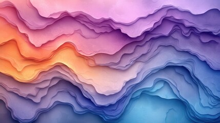 Obraz premium Colorful Layered Abstract Background with Smooth Wavy Patterns