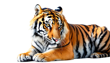 Obraz premium Realistic Illustration - Majestic Tiger Resting