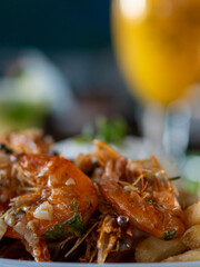 Delicious shrimp fried in garlic and oil