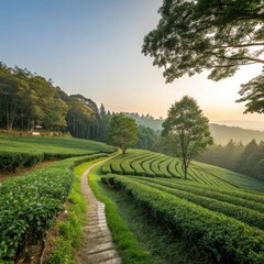 Obraz premium rows of trees in the garden