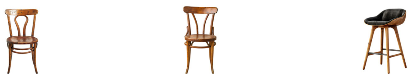 Barstool chair on transparent background collection set