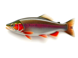 Fototapeta premium Rainbow trout fish. Isolated on a white background (Oncorhynchus mykiss)