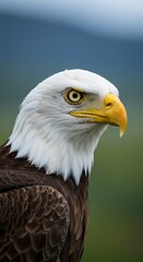 Obraz premium Close-up of an Eagle Head Showing Sharp Details and Intense Gaze