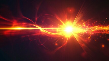 Abstract Energy Burst Background with Red Orange and Yellow Glowing Particles