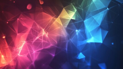 Colorful Abstract Polygonal Background with Network Connections