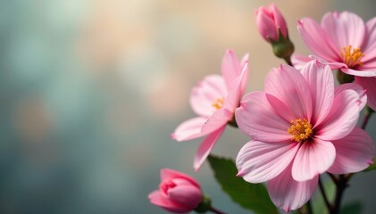 Floral arrangement with delicate flowers in a soft focus, flowers, elegance, background
