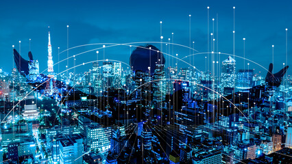 Global digital economy visualization, AI-driven global network