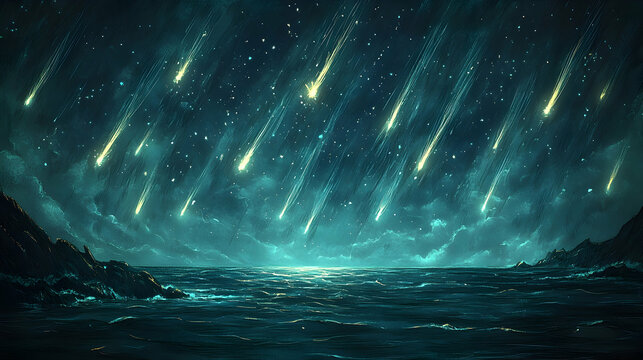 Starfall Over Coastal Sea