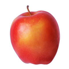 Red with yellow color ripe apple isolate. Fruit, apple
