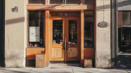 Rustic Storefront with Natural Lighting and Local Charm