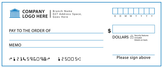 Presentation Check Template Giant Large Donor Check for Business. Vector