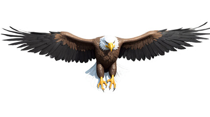 Obraz premium Eagle in Flight, Majestic Wings Spread Wide