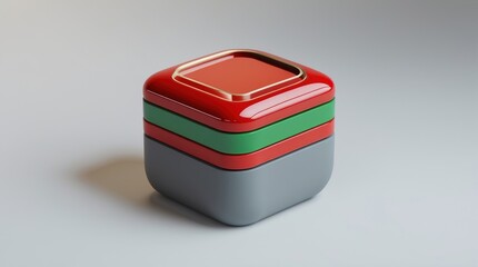 Stacked Colorful Cubes, Abstract 3D Design