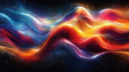 Obraz premium Colorful Abstract Waves of Light and Energy in Space Background