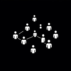 Vernetzte Personen kommunizieren in digitalem Netzwerkdesign

