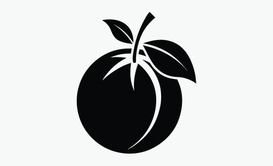 Orange silhouette, fruit vector set, citrus slice icon