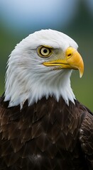 Fototapeta premium Majestic Eagle Portrait Profile Capturing Detail and Intensity in Nature