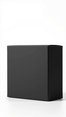 Black box isolated on white background Dark product package for your design Clipping paths object (R