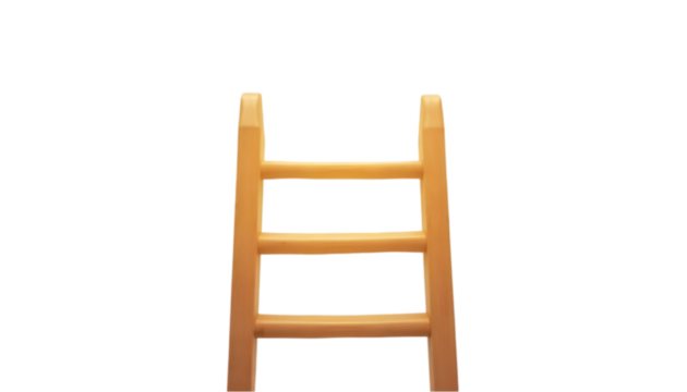 Illustration - Wooden Ladder on Black Background