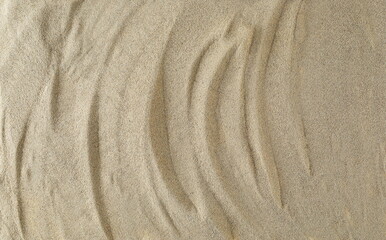 Desert sand pile, dune background and texute, top view