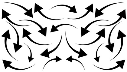 Set of Directional Arrows Sign Symbols in Different Directions Vector Illustration