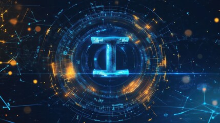 Obraz premium Abstract Technology Background with Glowing Symbol