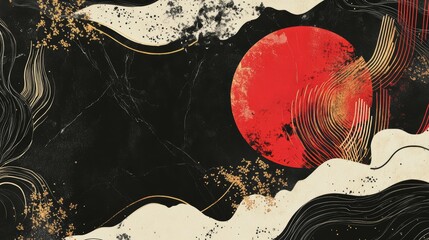 Contrasting aesthetics serene fusion grim dark in abstract background