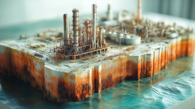 This 3D model represents an intricate oil reservoir used by engineers to develop strategies for efficient extraction methods. The structure showcases various components crucial for operations