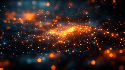 High-tech abstract neural network visualization design images