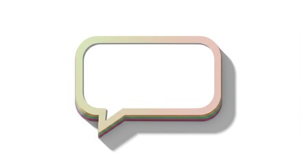 Naklejka premium Colorful Speech Bubble 3D Render: Blank Template for Text, Message, or Quote. Perfect for Communication and Design Projects.