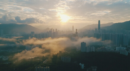 Obraz premium oil refinery at sunset