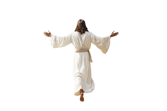 Jesus Christ Blessing Isolated on  White and Png Transparent Background