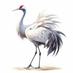 Obraz premium A crane bird image on white background