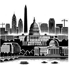 Obraz premium vector illustration of an abstract city background