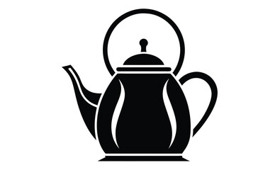 Electric kettle silhouette, tea pot vector, kitchen appliance icon
