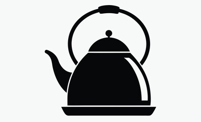Electric kettle silhouette, tea pot vector, kitchen appliance icon