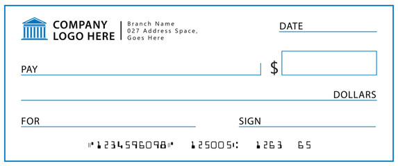 Presentation Check Template Giant Large Donor Check for Business. Vector