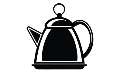 Electric kettle silhouette, tea pot vector, kitchen appliance icon