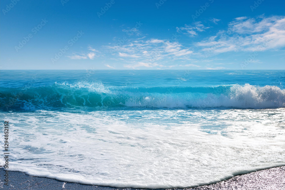 Canvas Prints generated image - sea wave and blue sky background