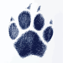 Four pairs of vector paws, Whiskers & Paws Artistic Footprints, Grunge Icons, Symbols for Pet Enthusiasts Art & Illustration